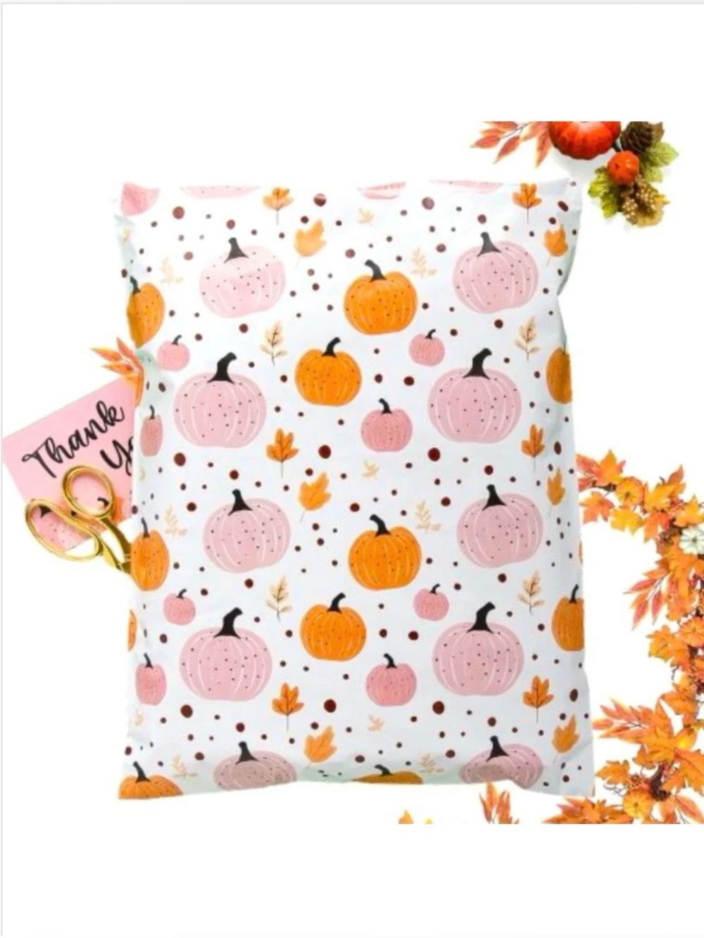 30 10” x 13” Halloween Autumn Fall Pumpkins Poly Mailers